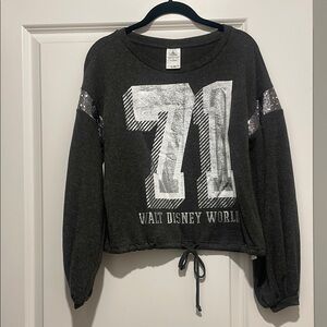 Disney Gray Crew Neck Sweater with Graphic Design